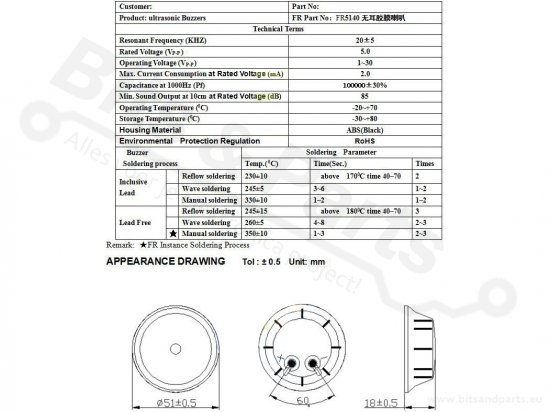 Ultrasonic Speaker Waterproof 5140 51mm